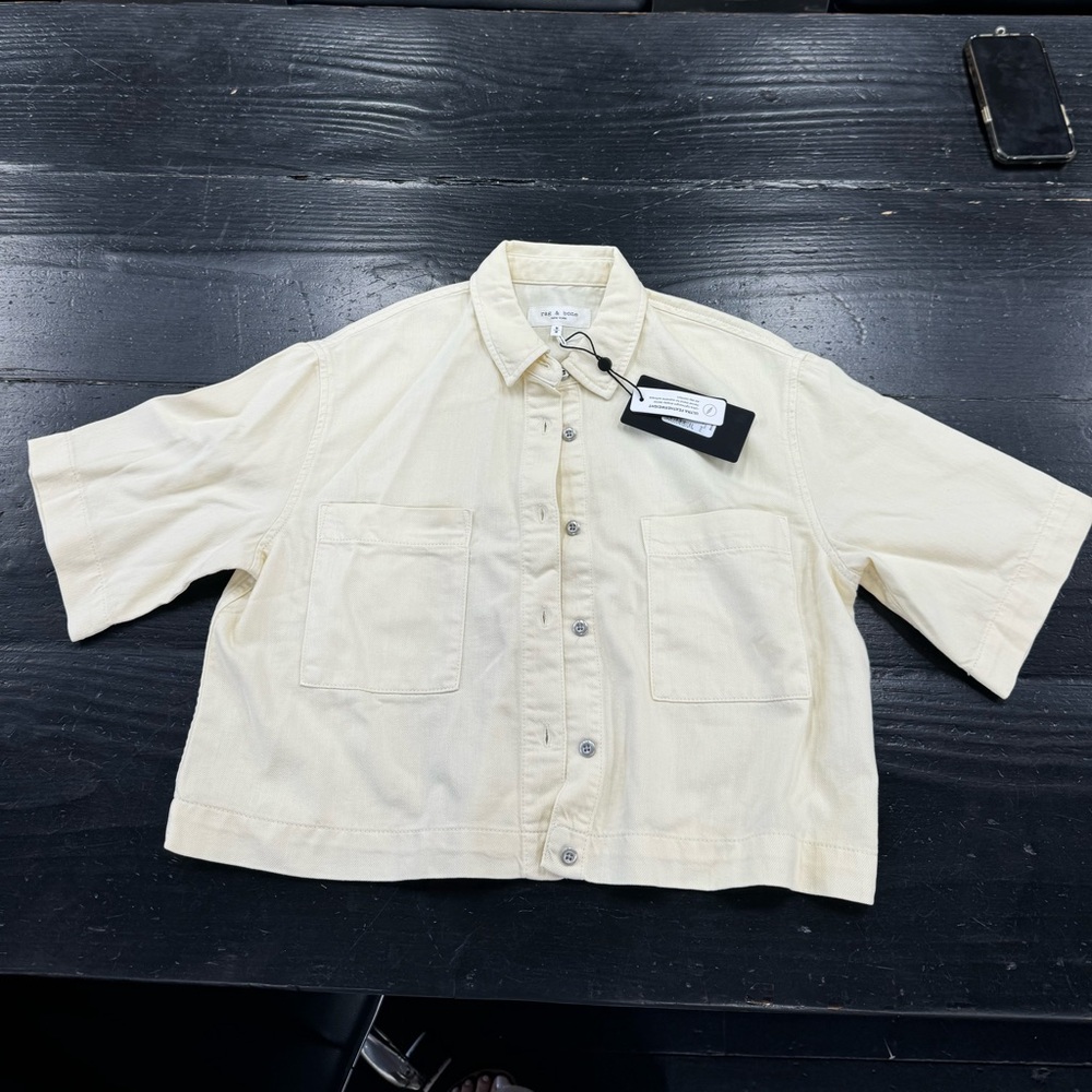 Rag & Bone Ecru Ultra Lenna Featherweight Top